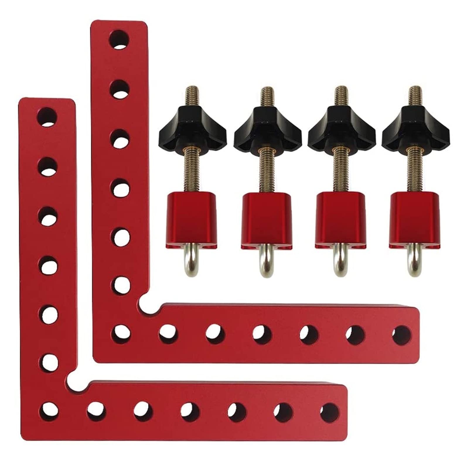 JJJ Pajas de posicionamiento de 90 Grados Abrazaderas de ángulo Recto de aleación de Aluminio for carpintería Herramientas de Carpintero Cuadrado Pantalón 2 Paquetes