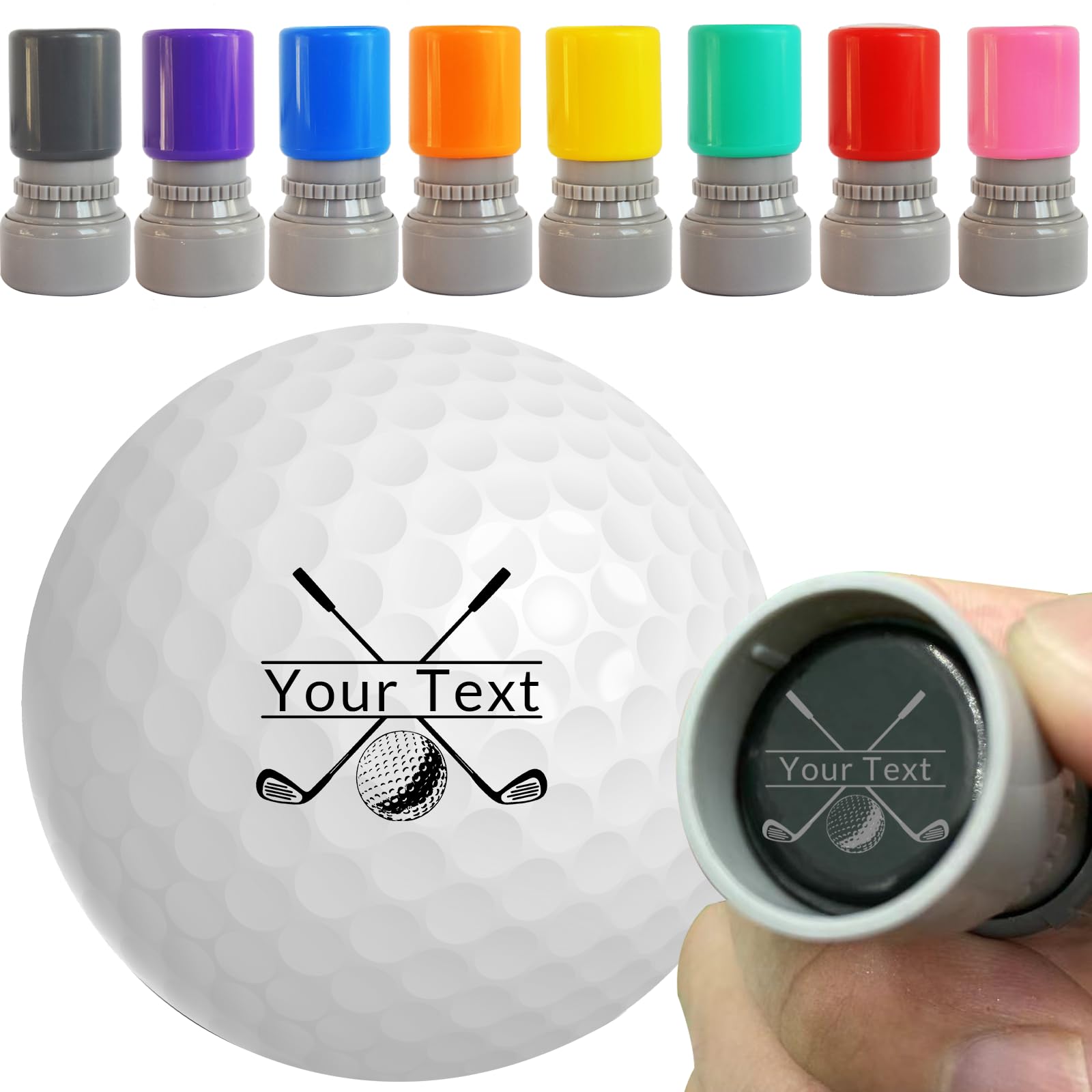 FCQIANKM Custom Golf Ball Stamp Personalized Golf Ball Golf Ball Marker Reusable Golf Ball Mark Your Own Golf Ball Stamp Golfer Gift Golfing Accessories with 1 Ink (Personalized)