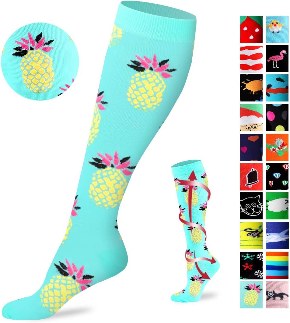 Copper Compression Socks for Women and Men(6 Pairs)-Best Support for Running, Athletic, Nursing, Travel