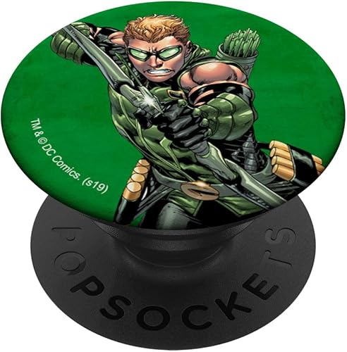 Justice League Green Arrow Character PopSockets - Agarre y soporte para teléfonos y tabletas, Negro