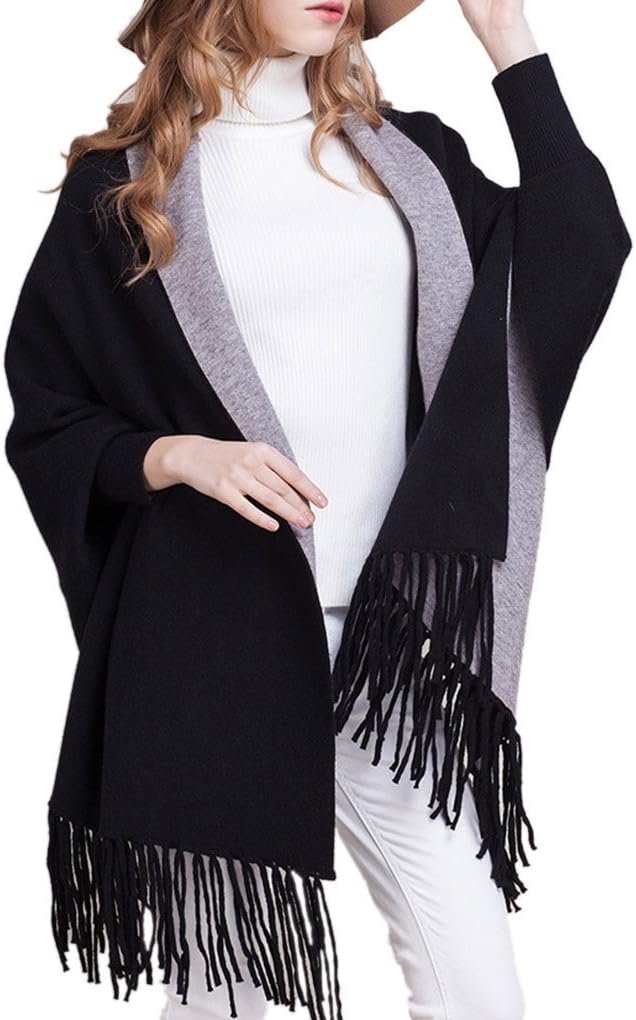 Long Manteau Cape à Capuche Pour Femme, Cape En Polaire Bleu Marine, Poncho D'hiver Chaud, Châle Doux Et Confortable, Vêtements D'extérieur élégants - France