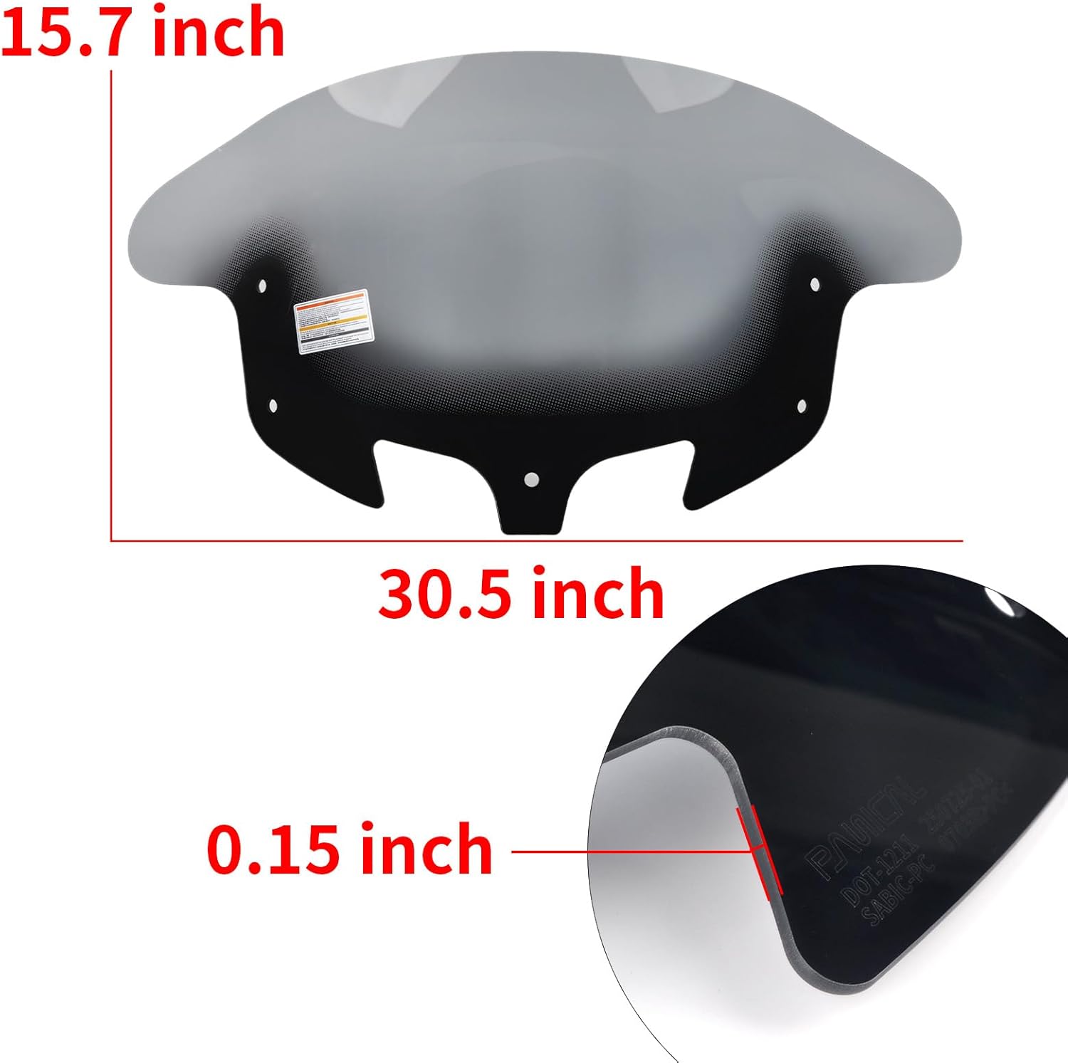PANICAL Motorcycle for Indian 2014-2026 Chieftain Roadmaster With Increased Windshield 16 inch Resistance Hard Fog Protection Replace Accessories ﻿ (Grey windshield)