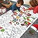 Christmas Crafts Giant Coloring Poster for Kids - 72 x 31 Inches Jumbo Paper Tablecloth Christmas Banner | Table Cover Gifts Toys for Boys Girls Classroom Party Games Activity Christmas Decorations
