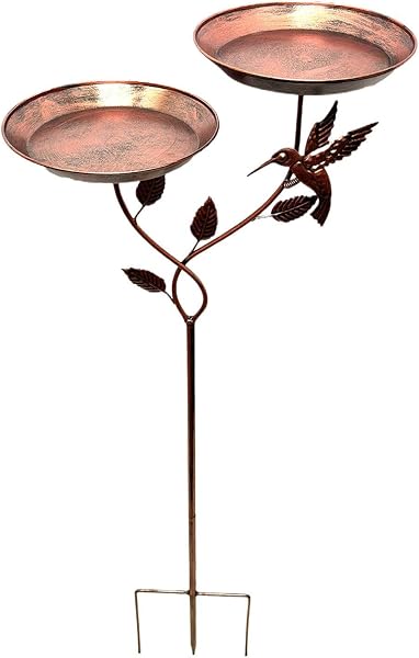 Bird Bath | Metal Rustproof Feeder with Removable Bowl | Garden Bird Bath | for Garden Lawn Decor Water Pond Hummingbird Deck Patio Yard Balcony - 1