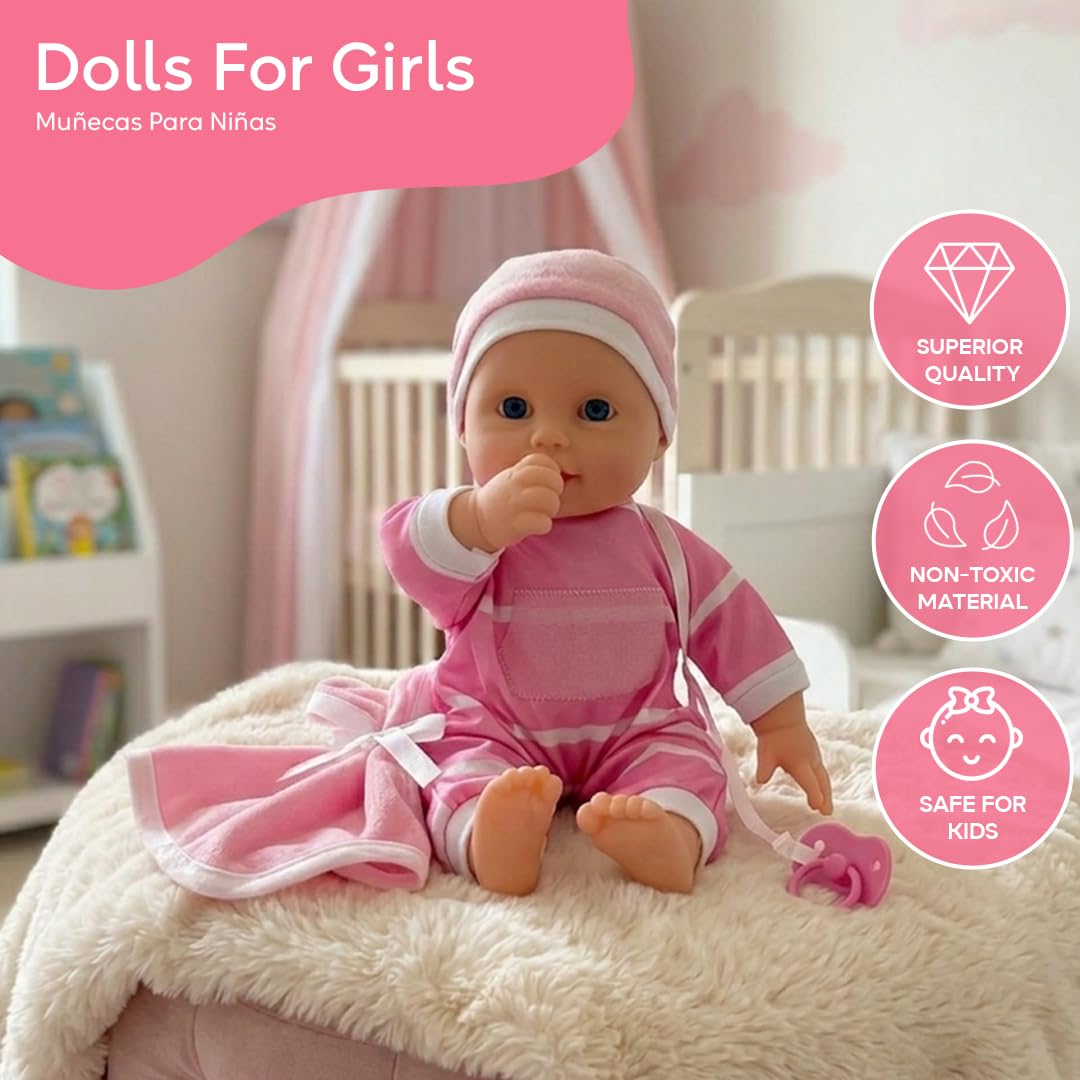 The New York Doll Collection 11 inch Soft Body Baby Doll in Gift Box - 11" Doll Toy for Kids, Boys abd Girls- Baby Doll Pacifier Accessory Included — Amazon image 7