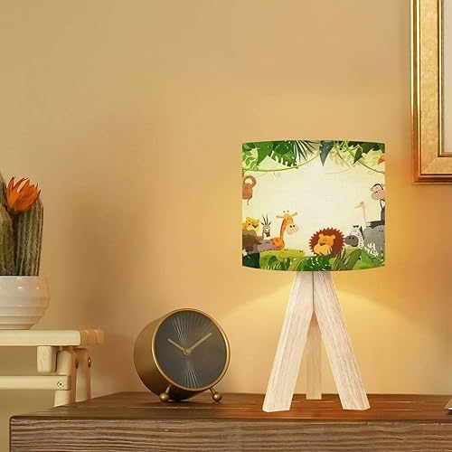 Miniatura 6 de Lámpara de mesa con trípode, animales salvajes lindos de la sabana africana, incluyendo hipopótamo, león, moderna lámpara de escritorio regulable
