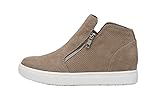 CUSHIONAIRE Women's Hart Hidden Wedge Sneaker +Wide Width Available 10 Taupe