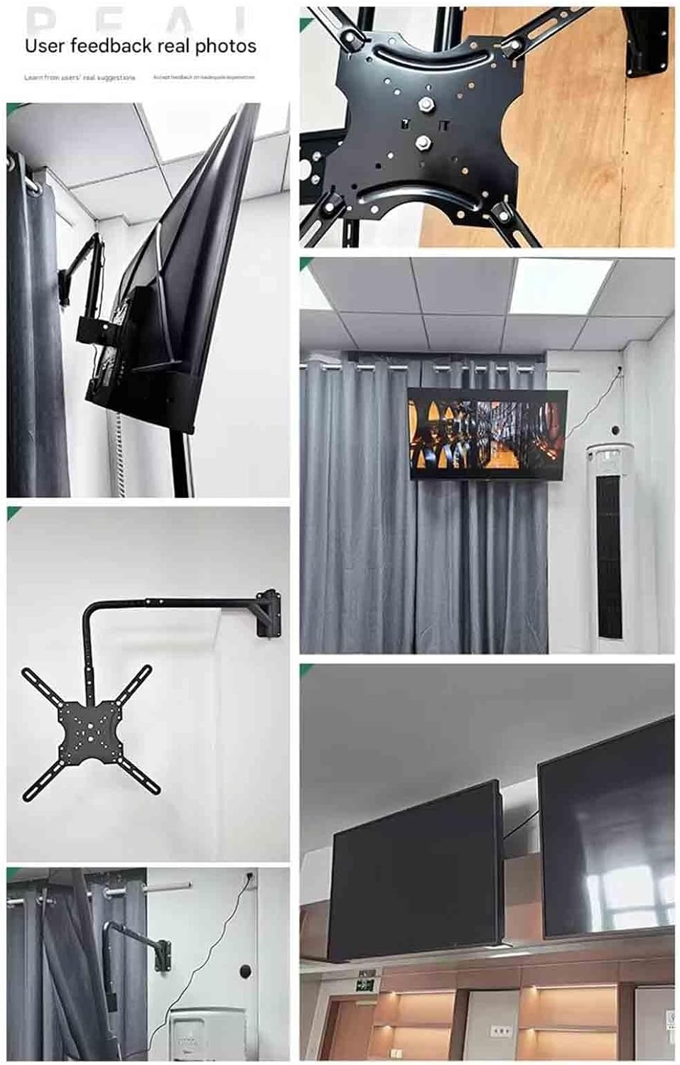 LCD Frame TV Wall Bracket，Side Rotation Swivel Mount Side-Mount Advertising Machine Monitor, Fits LED Screen of Bar Counter Apartment Shopping