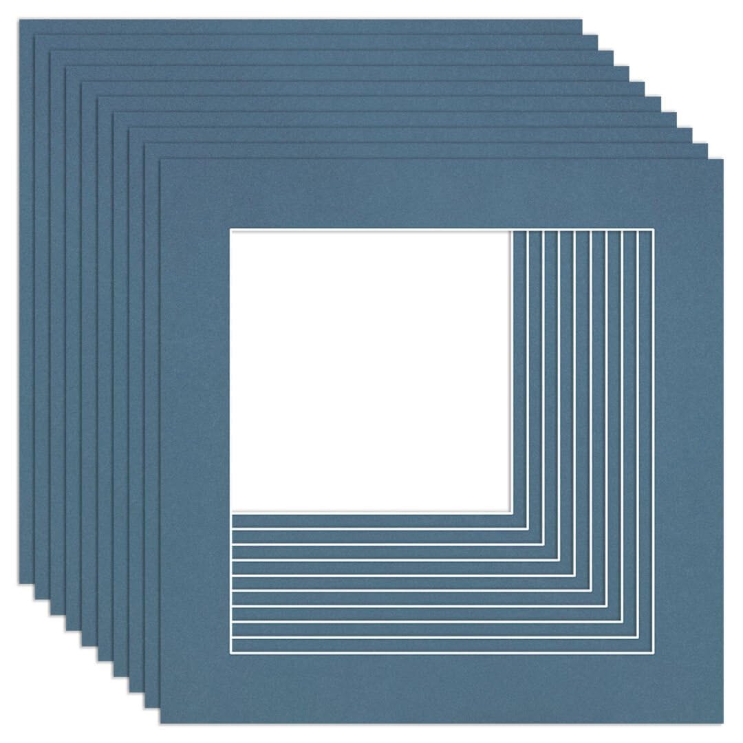 Procut Global 8x8" Pompadour Picture Mounts to Fit 6x6" Aperture - Precision Cut Cardboard Photo Mount - Ideal for Frames, Prints, Artwork & Certificates - Sizes & Colours Available - 10 Pack