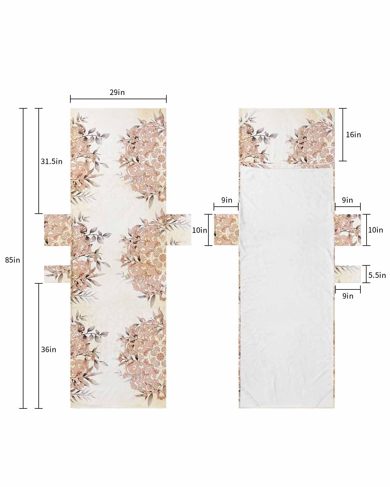 Vintage Orange Boho Beach Lounge Chair Towel Cover, Soft Chaise Lounge Towel with Side Pockets Patio Pool Chairs Cover for Beach/Pool Sunbathing 29x85 Modern Abstract Art Botanical