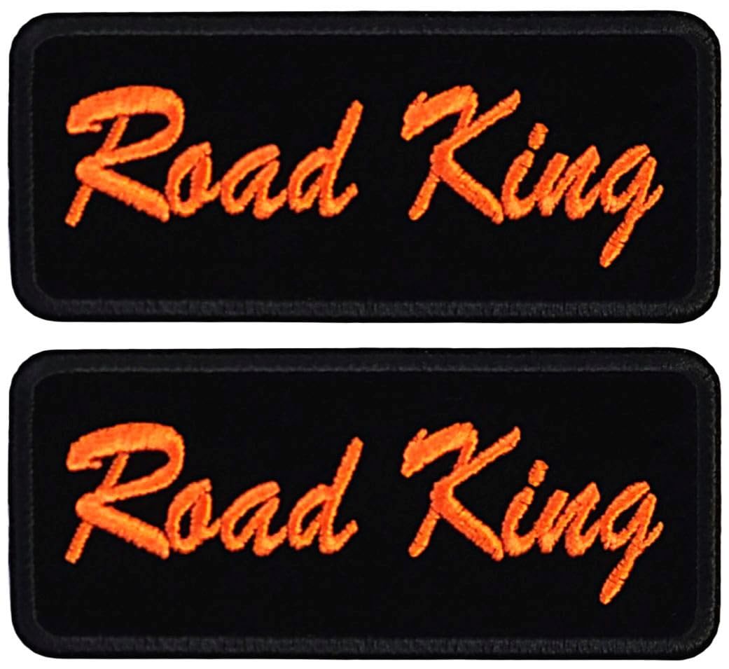 Road King Motorcycle Embroidered MC Biker Chopper Patch | 2pc Iron on or Sew on 4" X 2" C826