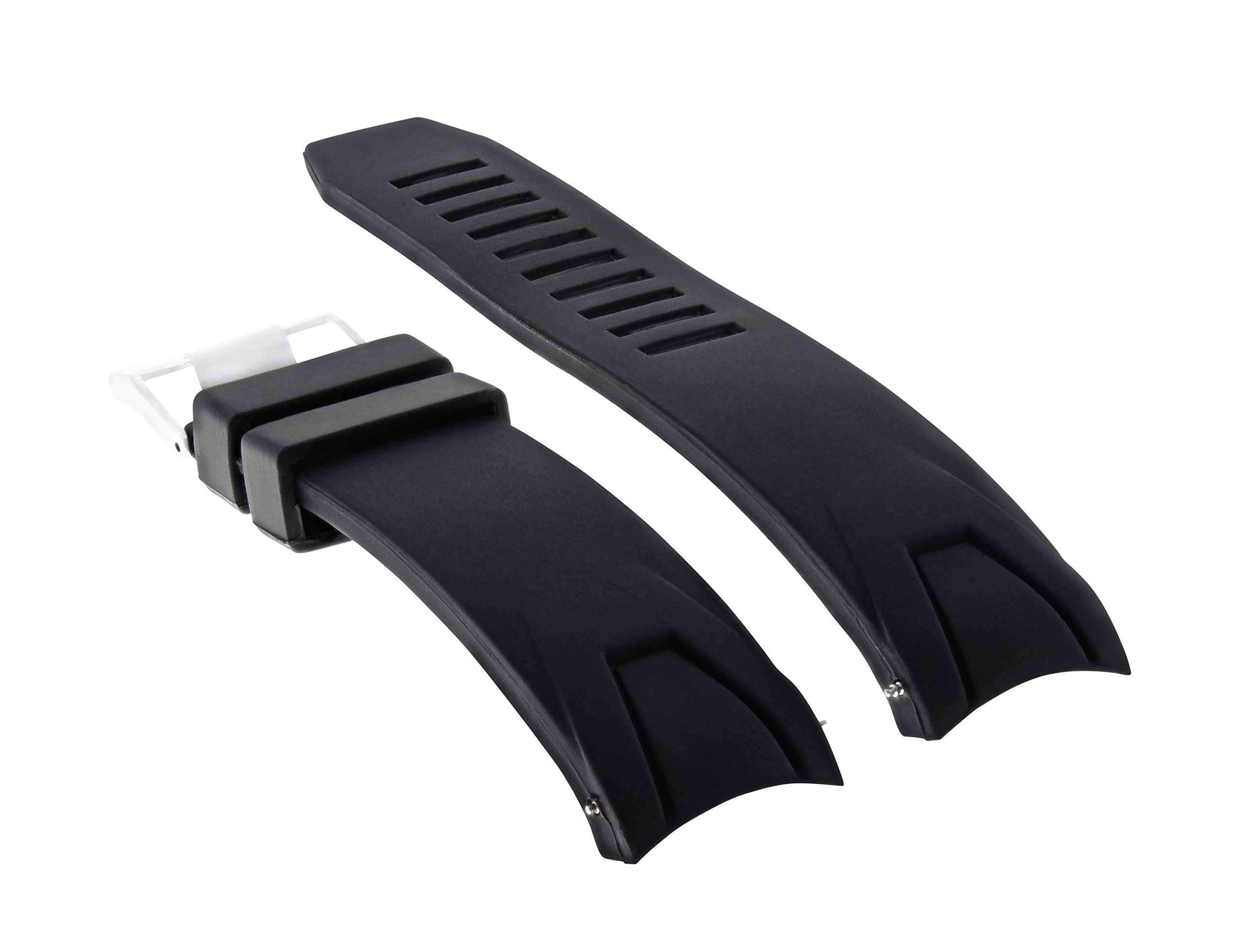 Ewatchparts 22mm Rubber Watch Band Strap Compatible With 45.5mm Omega Seamaster Planet Ocean XL Black