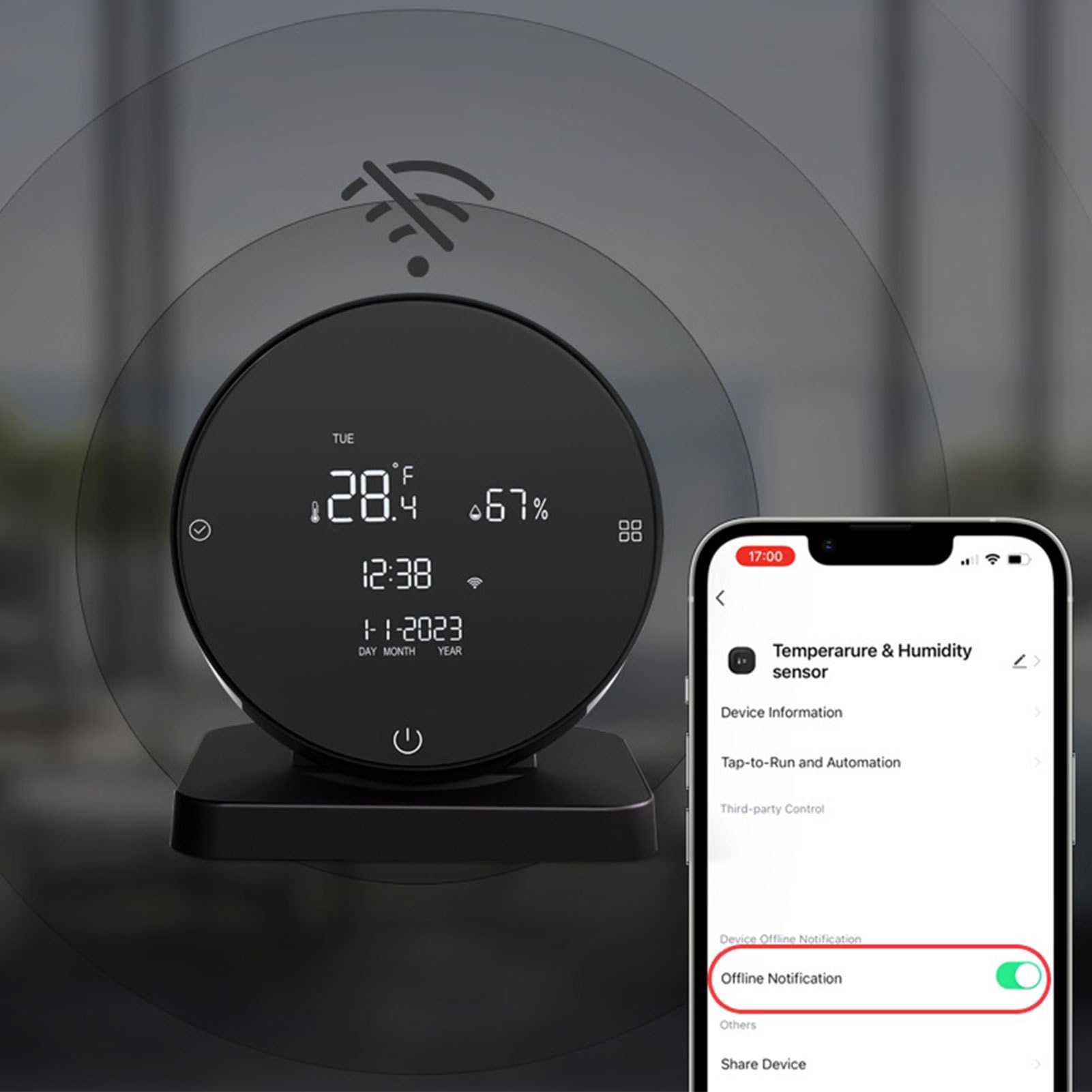Misuratore di Umidità e Temperatura Termometro Igrometro per Ambiente | Controllo App Remoto e Indicatore WiFi di Precisione per Tracciamento