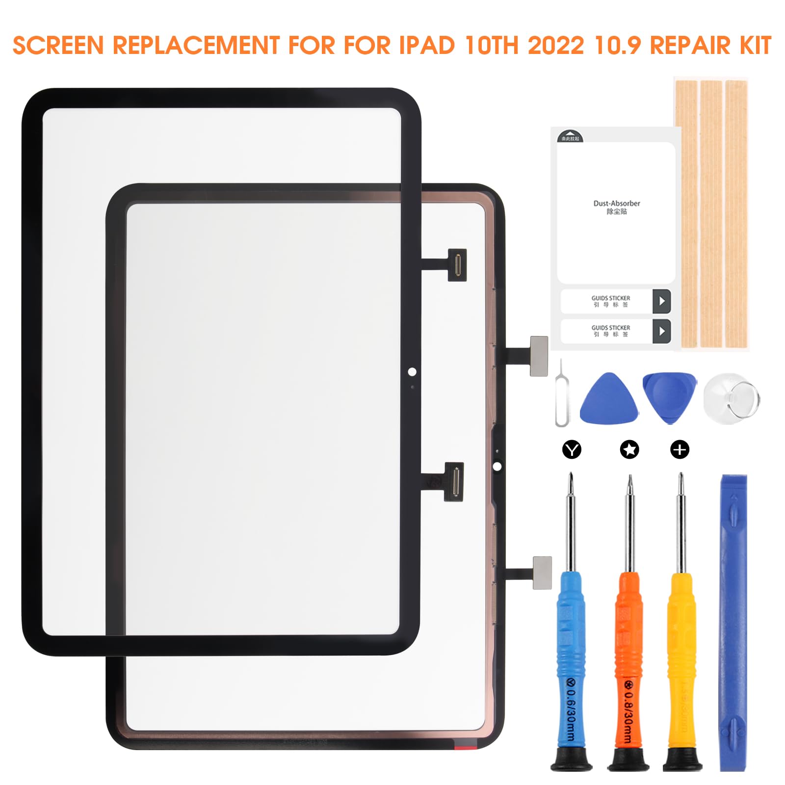 Atwist Écran Tactile pour iPad 10th 2022 Écran Replacement pour iPad 10 10.9 Touchscreen pour iPad 10 2022 Écran Tactile Verre Panneau Digitizer A2757 A2777 A2696 (Noir,Pas LCD)