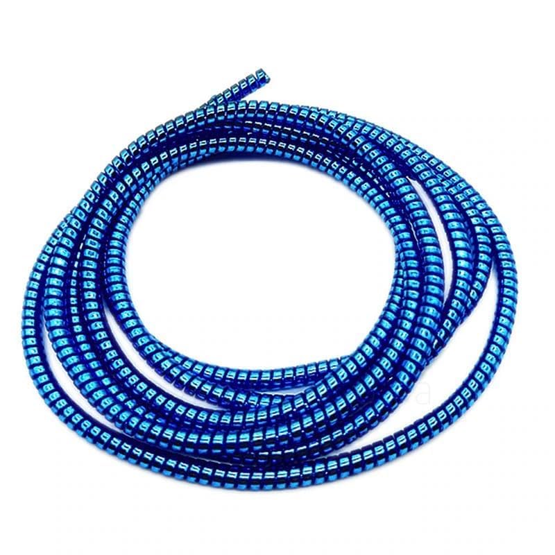 Image of Spiral Cable Protector, 150cm Cord Organizer for iPhone and Android Cables, Headphone and Charger Wire Protection Cover, Universal Device Compatible (Dark Blue)