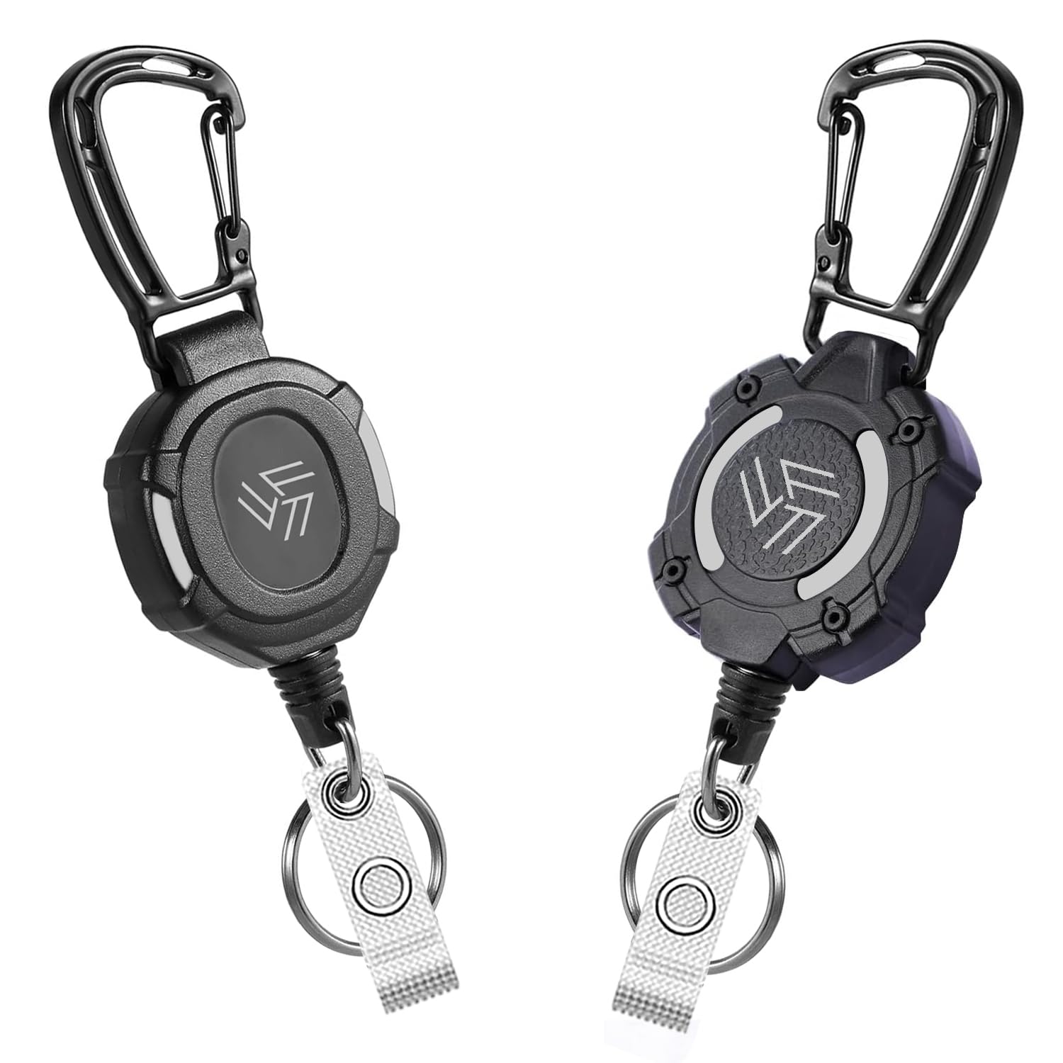 DR DRACLISS Badge reels Retractable Lanyard Key Card Holder,Heavy Duty Retractable Carabiner Keychain,Tactical ID Card Holder with 31.5” Stainless