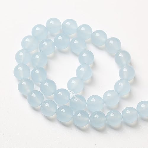 Miniatura 4 de 45 cuentas de piedra de jade azul aguamarina natural de 0.315 pulgadas para hacer joyas, pulseras, collares, accesorios de cristal y energía