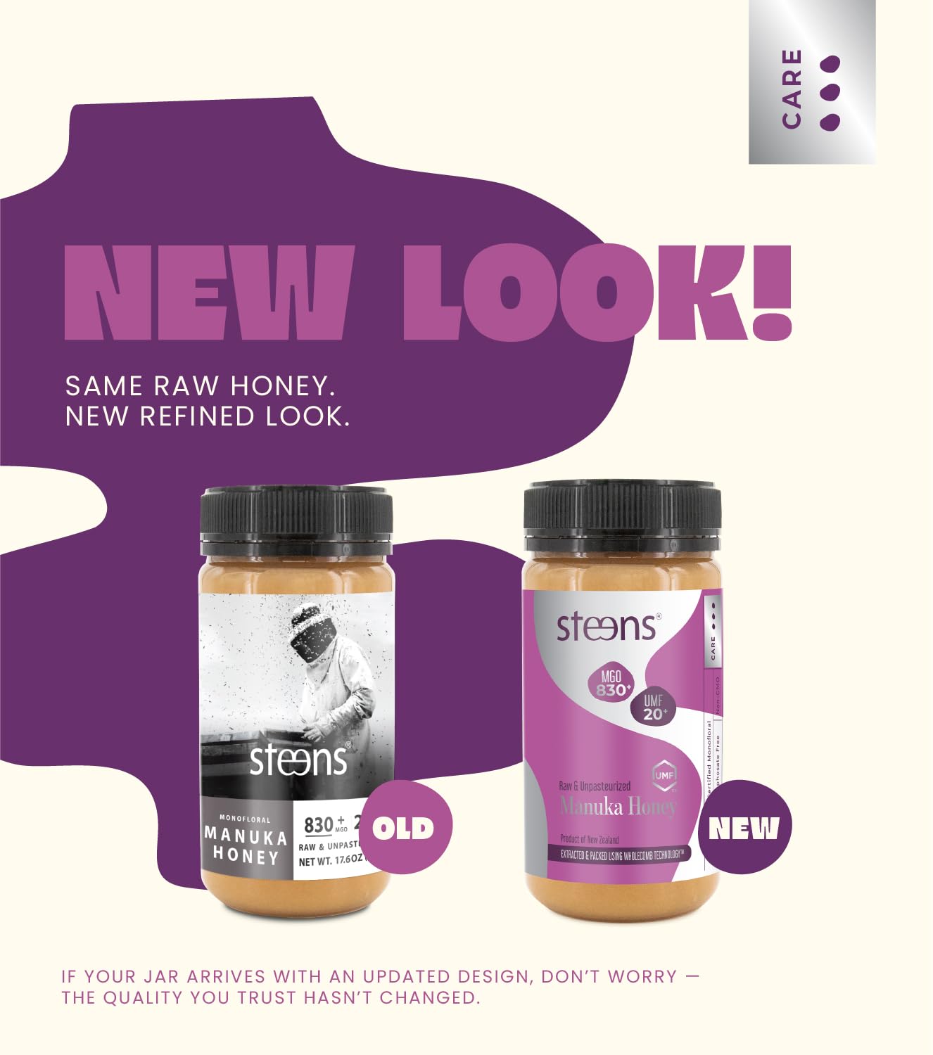 Steens Miele di Manuka - MGO 830+ - Puro Miele Manuka grezzo 100% certificato UMF 20+ - Invasettato e sigillato in Nuova Zelanda - Manuka Honey - 500 g