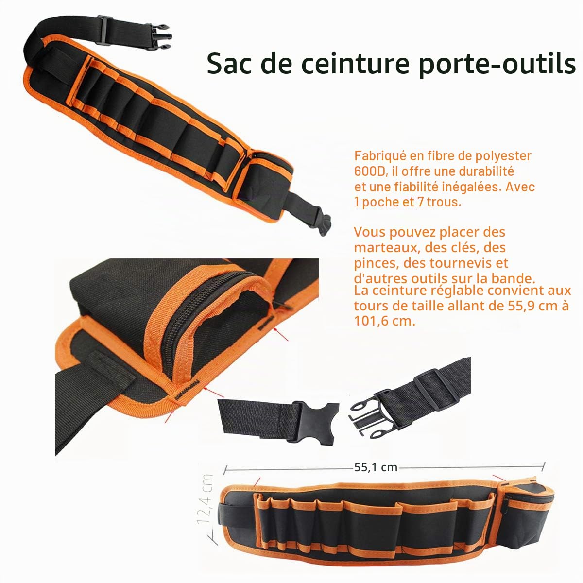 Kit de Démarrage Vrais Outils pour Enfants ,Garçon Ensemble Vrais Outils à Main en Métal ,avec Ceinture à Outils, Boîte Marteau ,Tournevis, Outils de Menuiserie de Bricolage pour Garçons