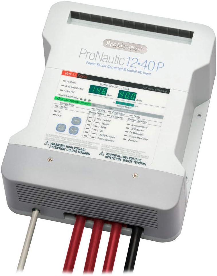 63140 ProNauticP Series 1240P 12-Volts 40-Amp Battery Charger,White