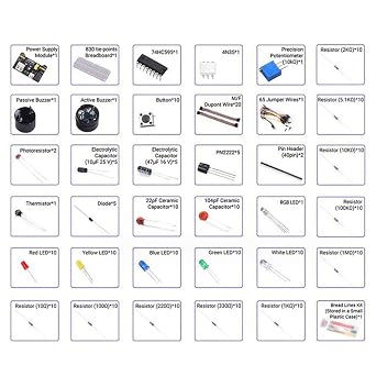 GOODCHI Electronic Entertainment Kit New Breadboard Set Electronic Components Starter Power Module DIY Kit for 830 Contact Breadboard R3 Component Package with Plastic Box