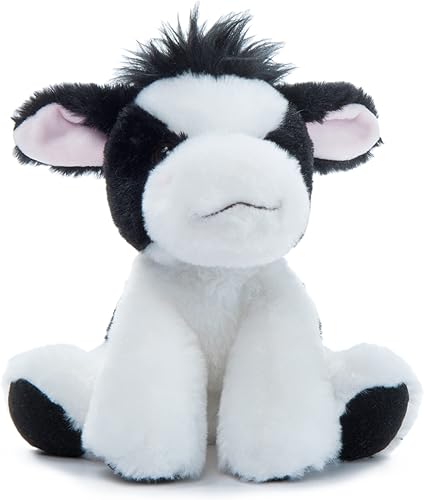 The Petting Zoo Peluche de vaca floppy, regalos para niños, animales salvajes de la vida silvestre, juguete de peluche de vaca de 9 pulgadas