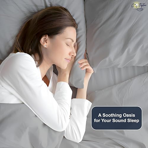 Miniatura 7 de Juego de sábanas divididas tamaño King de 5 piezas para camas ajustables, 400 hilos, 100% algodón, con 2 sábanas bajeras, 1 sábana encimera y 2