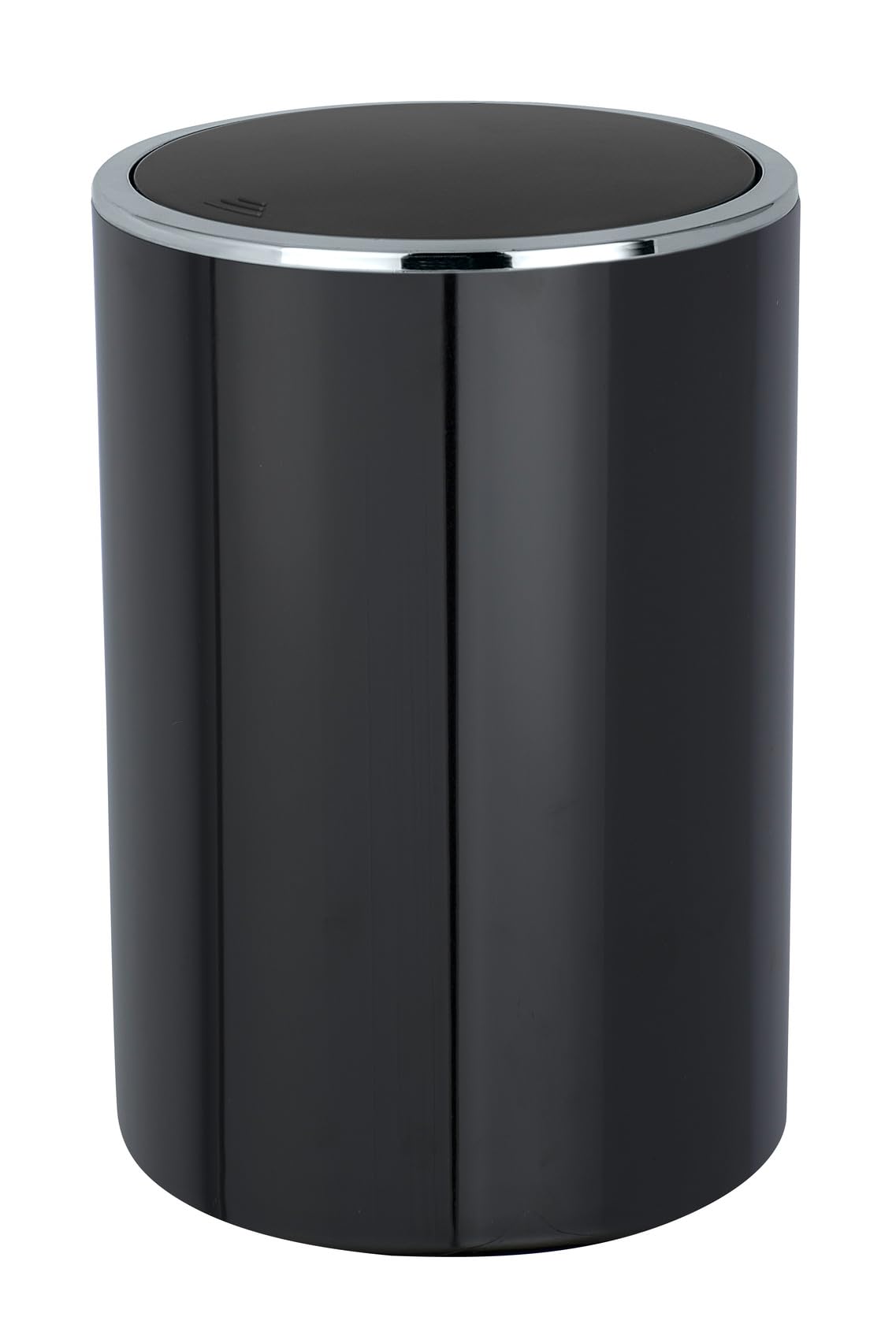 Wenko" Inca Swing Cover Bin, ABS, Black/Chrome, 18.5 x 18.5 x 25.5 cm