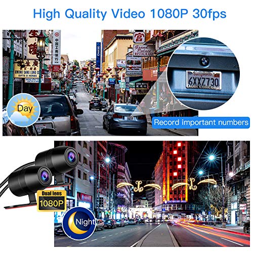 Blueskysea DV128 Motorcycle Dash Cam 1080P Dual Lens Video Recorder Motorcycle Camera 2.7” LCD Front and Rear Waterproof DVR with G-Sensor, Loop Recording,GPS,Manual Lock,Night Vision,130 Degr (DV128) - Thumbnail 5