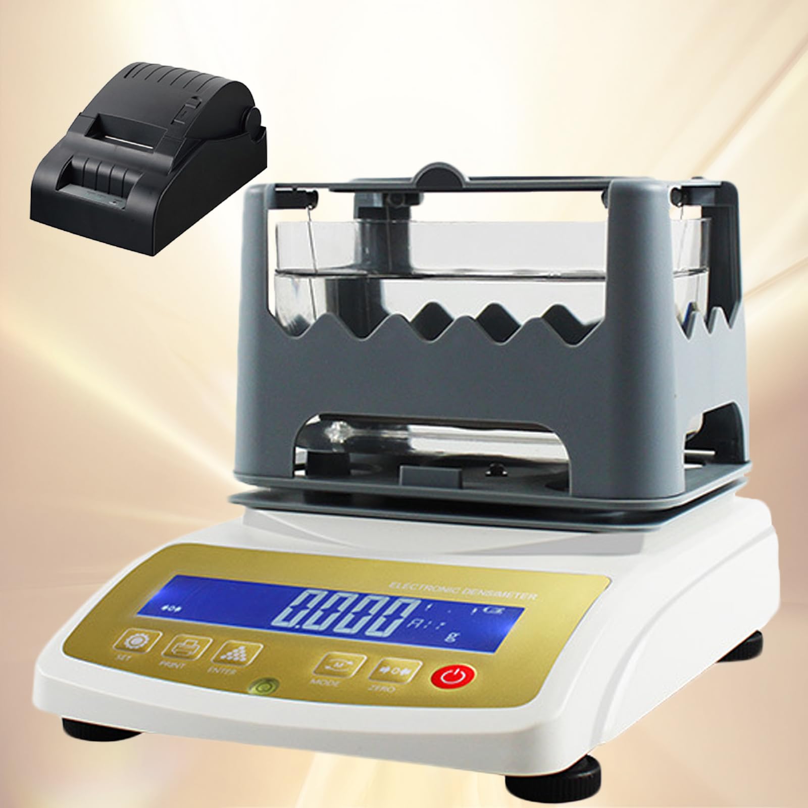 Digital Gold Purity Analyzer Meter ，K Value Tester & Density Meter for Gold Silver，Precious Metal Testing Machine ，Jewelry Tools，Electronic Purity Content Detector (WLD-1200K+Printer)