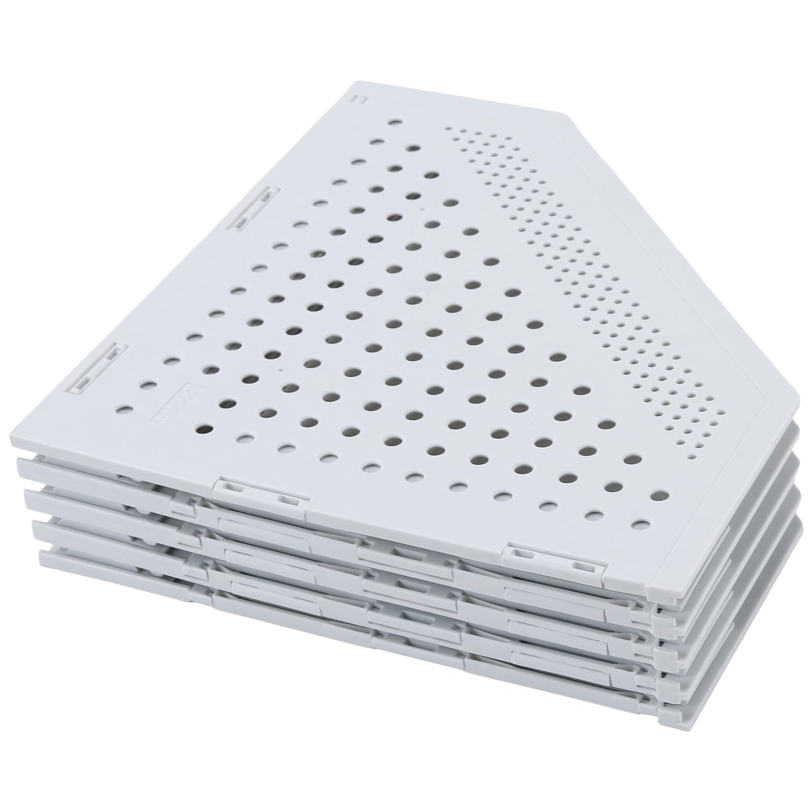2 Stück 33,3 x 25,5 x 24,3cm Hellgrau Faltbarer Stehsammler, Zeitschriftenhalter Kunststoff mit 4 Fächer, Schreibtisch Organizer für Schreibtisch, Bücherregal und Racks