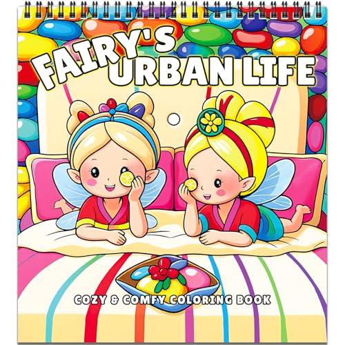 La Vita Urbana delle Fate: Libro da Colorare Accogliente per Adulti – 32 Scene di Fate dei Fiori in Città, Libri da Colorare Carini per il Sollievo dallo Stress, Rilegatura a Spirale – di FUN LAVIE