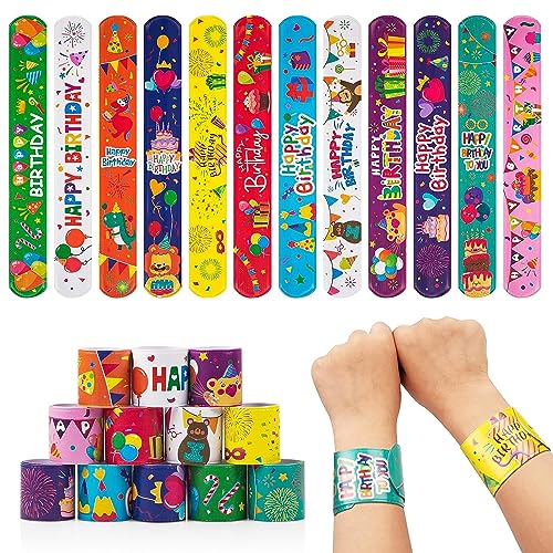 Bracciali Bambini 24/25/30/36 Pezzi Braccialetti Slap Gadget Compleanno a Scatto Regalini Fine Regalo Per Feste Dinosauri/Unicorno/Sirene/Natale/Nave Pirata