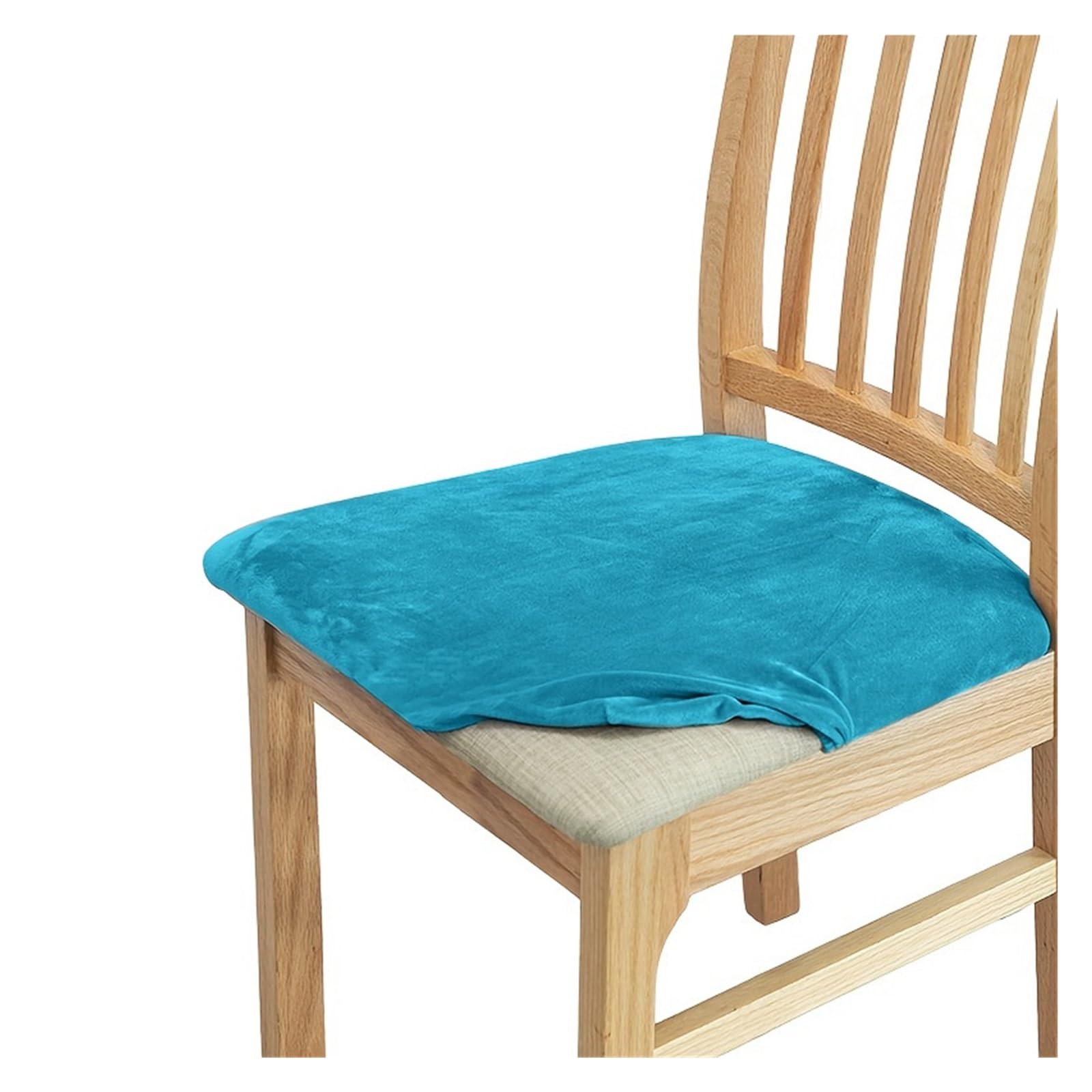 FVDZRFIE Chair Covers 1/4/6/8 Velvet Chair Cushion Cover Solid Color Chair Cover Winter warm Chairs Seat Cover(Color 14,4PCS)