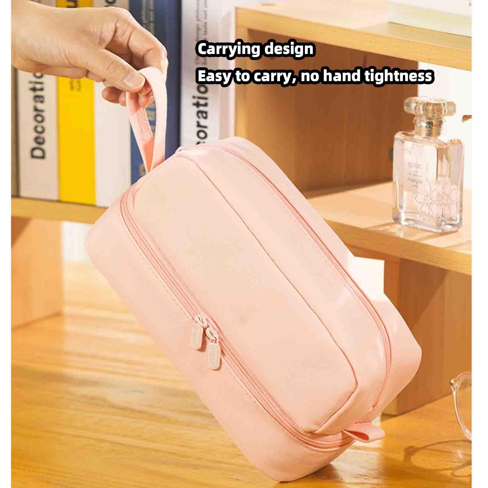 Estuche Escolar Compartimentos Estuches Escolares Negro Grande Adolescentes Cremalleras Niña Niño Gran Capacidad Puede Contener Alrededor De 60 Bolígrafos Portátil (Pink,23x10x11.5cm)