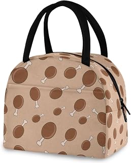 Funny Chicken Legs Thighs Reusable Lunch Tote Bag with Front Pocket Zipper Closure Insulated Thermal Cooler Container Bag for Work Picnic School Travel Beach Fishing