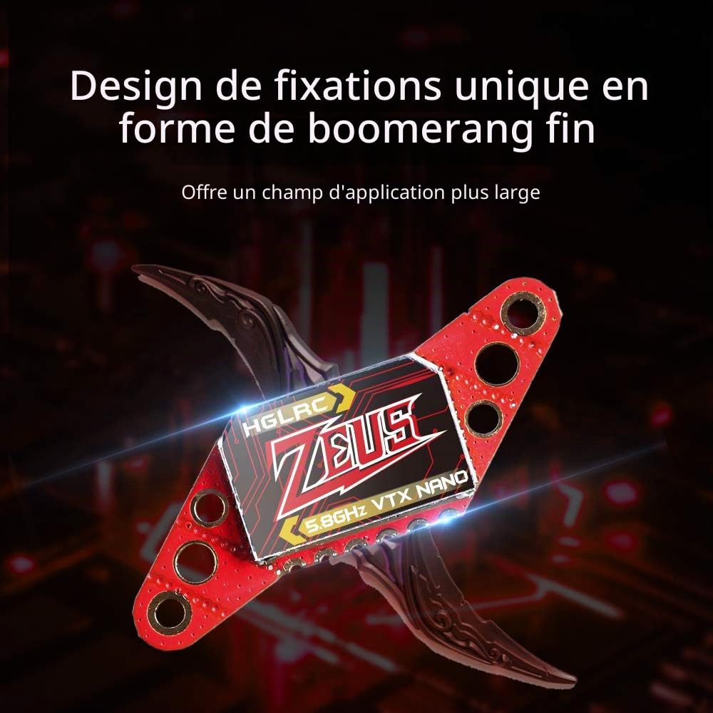 HGLRC Zeus350mW VTX 5,8 GHz M2 M3 16 x 16 20 x 20 25,5 x 25,5 Microphone intégré émetteur FPV VTX via Betaflight pour drone de course FPV Quad cure-dents (SMA)