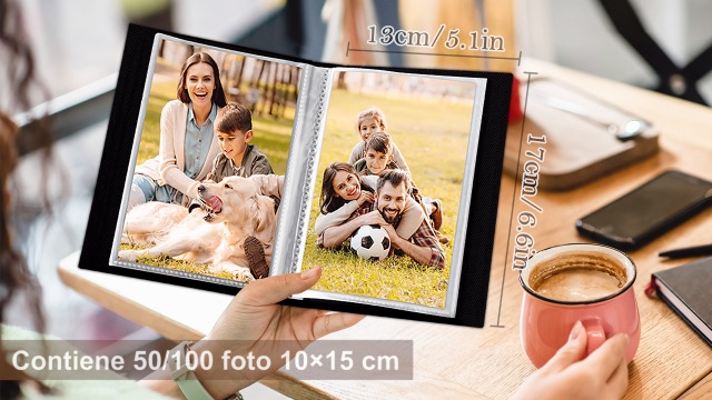 Lanpn Album Fotografico 10x15 50 con Tasche 2 Confezioni, Piccolo Mini Biancheria Album Foto Portafoto Verticale Tascabile Tasca Beige