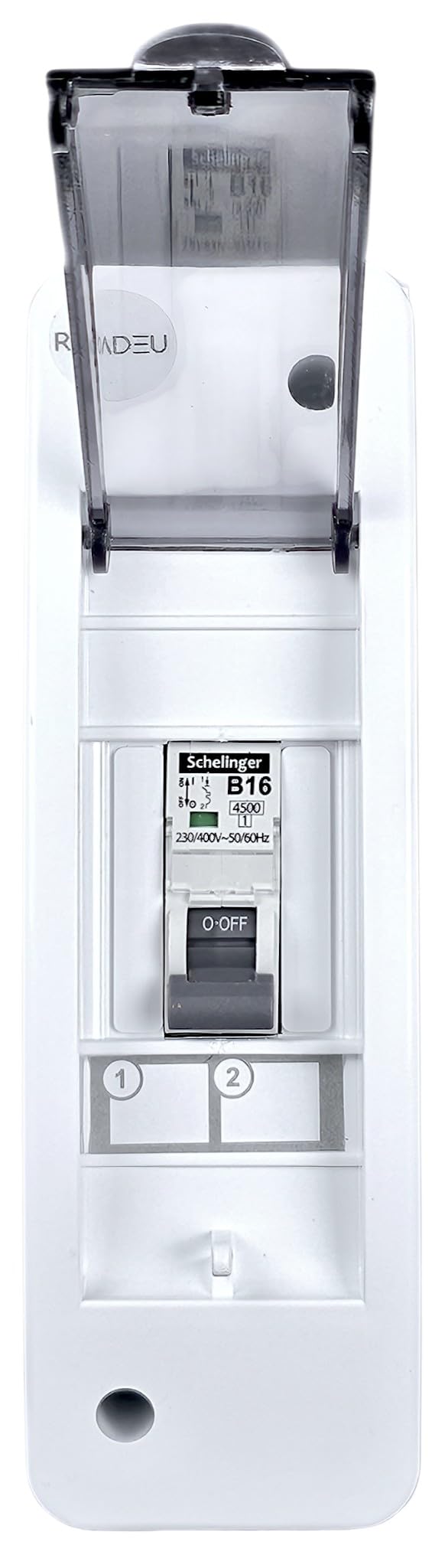 RoadEu - Caja cuadro electrico con Interruptor automático B16A 1P 230V - Ideal como distribuidor de pared para talleres, cobertizos o jardines