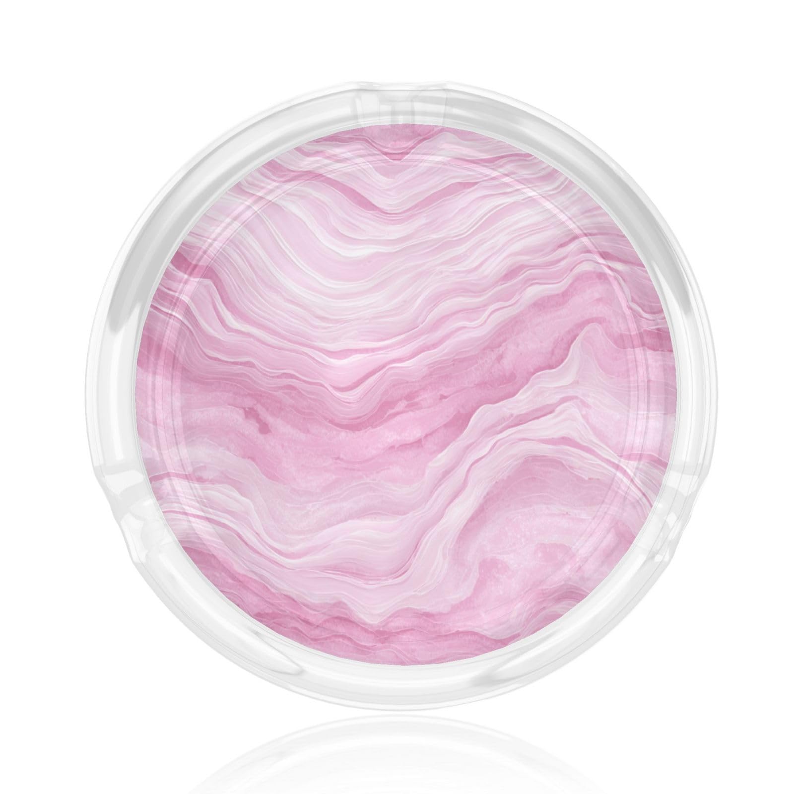 Pink Toile-Inspired Agate Glass Ashtray For Cigarettes Ash Trays Case For Home Office Decor