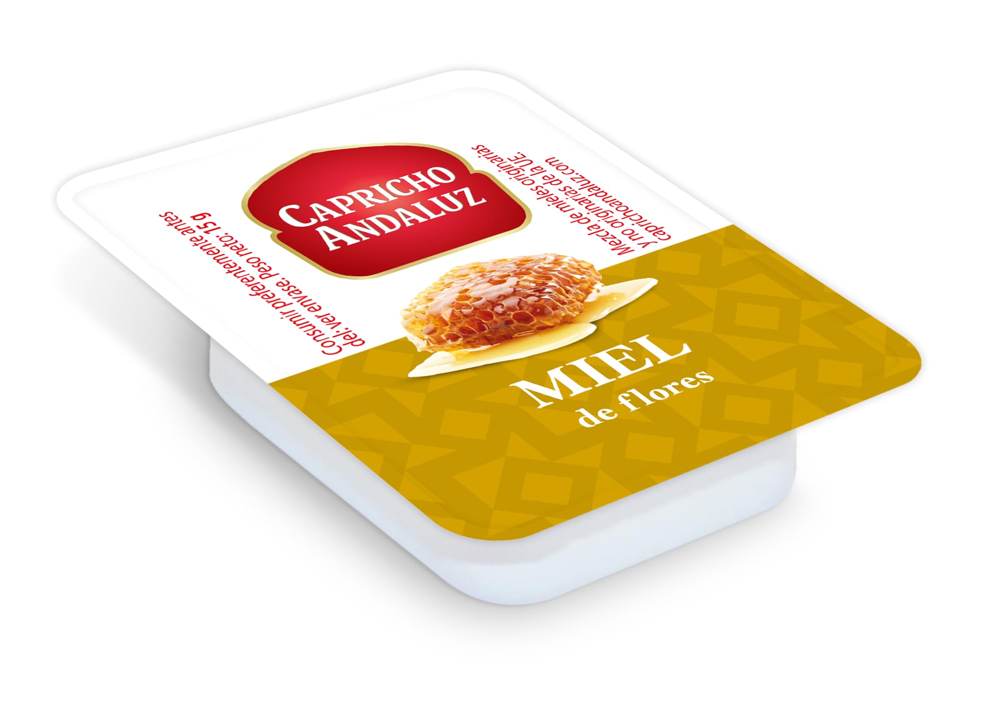Capricho Andaluz - Miel de Flores Caja con 72 Unidades en Monodosis de 15gr Untable con un Tamaño Práctico y Cómodo para Uso Individual y Consumo Diario