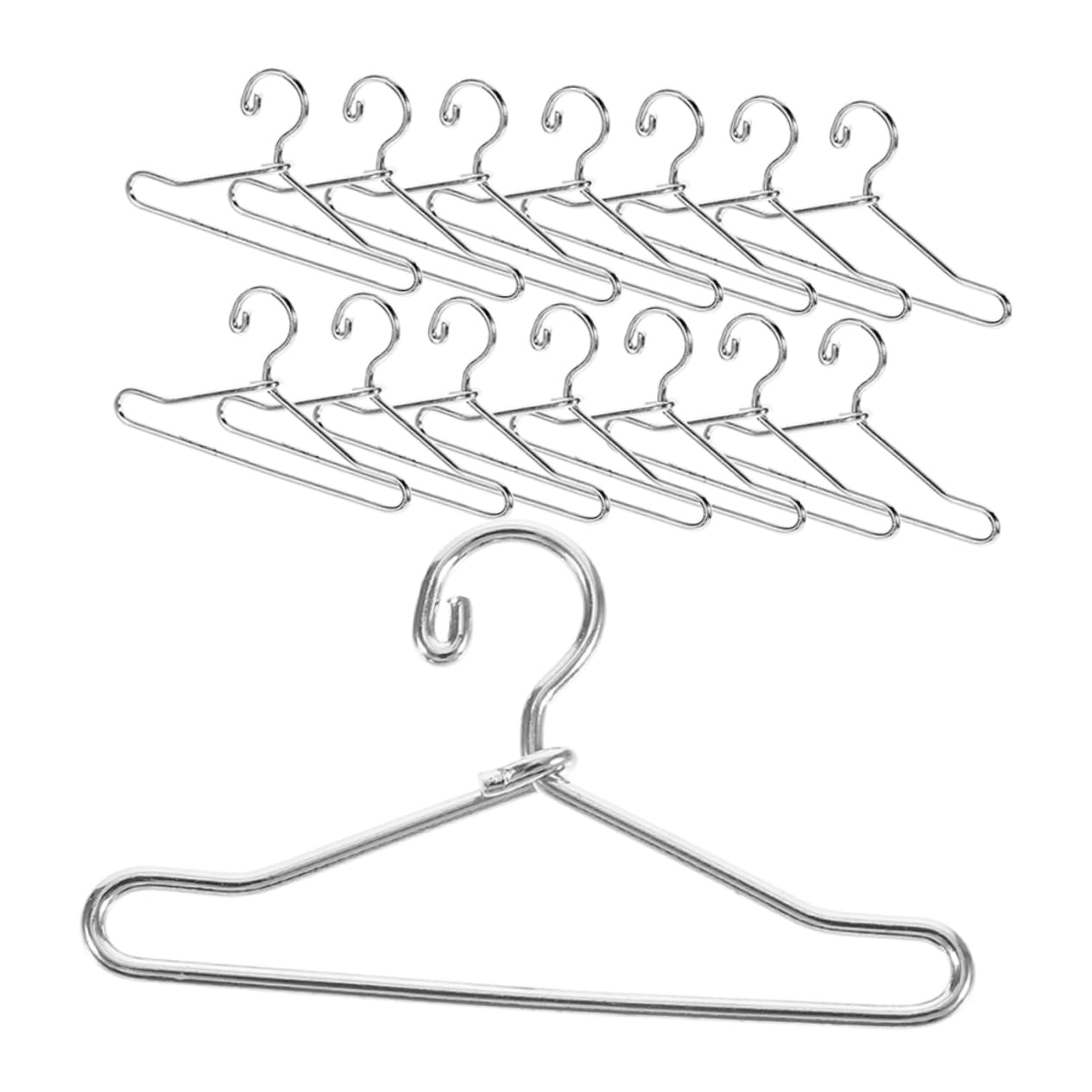 LALADEFIEE 25pcs Miniature Doll Clothes Hangers Iron Craft Mini Hangers for Dollhouse Versatile Dress Rack for Dolls