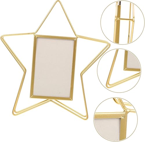 Miniatura 9 de VOSAREA Marco de fotos, marco de fotos, marco de exhibición de póster, decoraciones doradas, decoración de corazón, marco de fotos de bebé, soporte