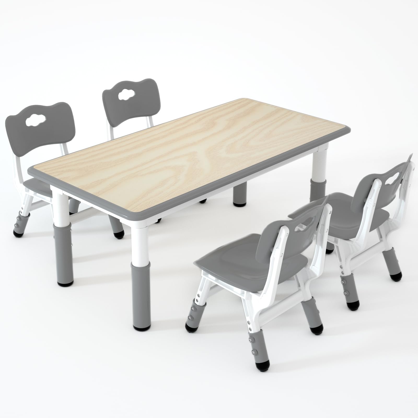 LulliSpace Kids 4 Height Adjustable Toddler Chair Set,47.2