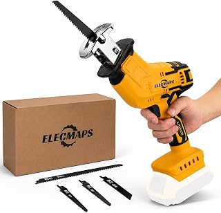 Reciprocating Saw For 20V Max Battery, 3500 Strokes Per Minute Variable Speed Trigger Cordless Reciprocating Saw With Brushless Motor, 4 Saw Blades Kit Cutting Tool For Wood Metal PVC