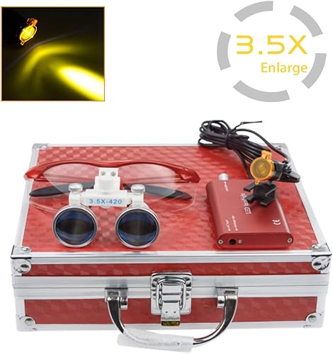 Miniatura 9 de Global 3.5X lupas de vidrio óptico+3W clip en tipo lámpara de cabeza+caja de aluminio (negro)