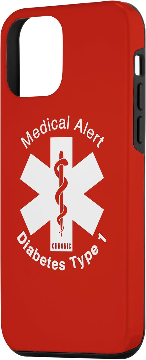 Type 1 Diabetes Medical Alert (RED) Case for iPhone 12 mini