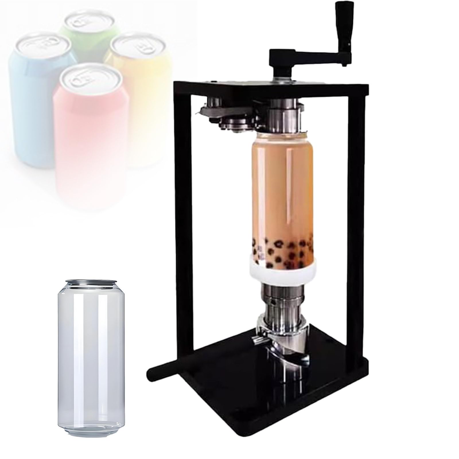 Scelleuse De BoîTes De Conserve,Machine à Mettre en Conserve à Manivelle,Scelleuse De BoîTes De Conserve,Outil De Sertissage Manuel pour Bocaux De 330Ml, 500Ml Et 650Ml Machinewith500mlPETcan