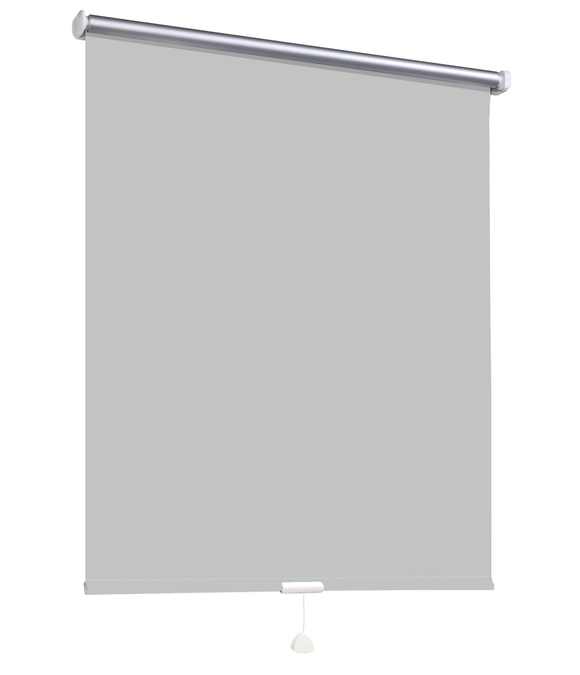 Thermorollo Hitzeschutz Verdunkelungsrollo Springrollo Mittelzugrollo Fenster Rollo 7 Farben Breite 62-242 cm Höhe 175 cm lichtundurchlässig verdunkelnd Beschichtung Silber (222 x 175 cm / Grau)