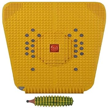 Acupressure Foot Massager Magnetic Acp Power Mat Iv 2000 & Wooden Kerala Roll(Yellow, 30X30 Cm.)